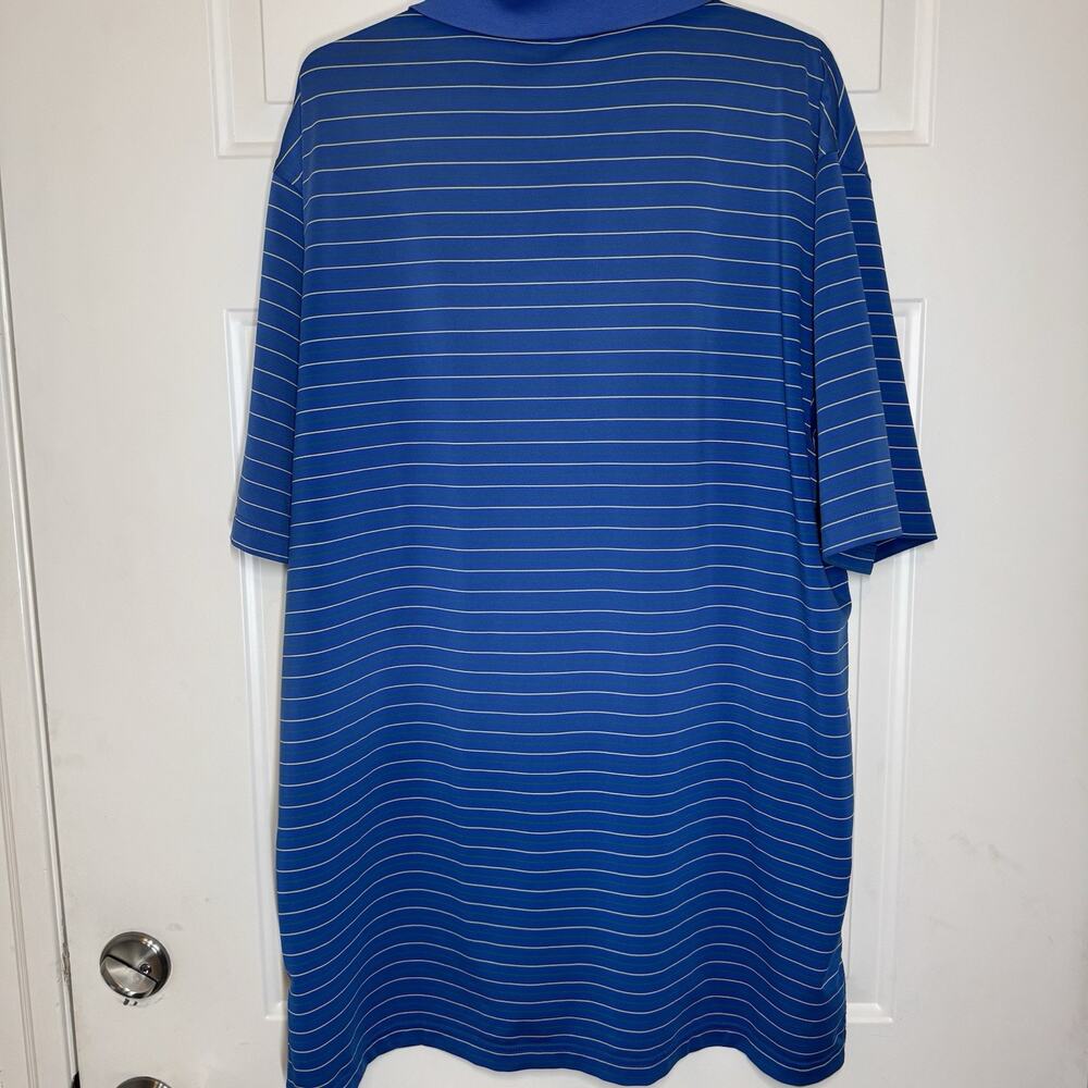 Peter Millar Men's Summer Comfort Golf Polo Shirt Large Blue Stripe Performance - Picture 5 of 8